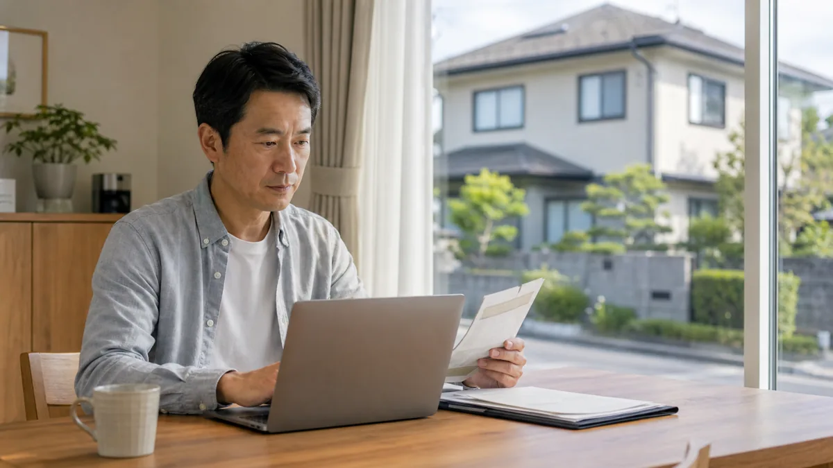 外壁塗装の助成金・補助金について公式情報と申請書類を確認する様子